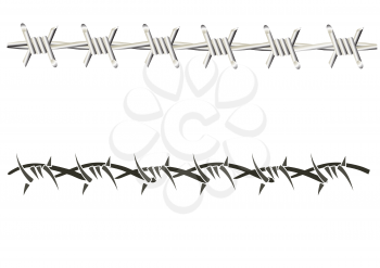 barbed wire isolated on a white backgrouns