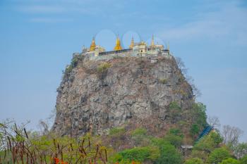 Mount Popa Temple, incredible monastery perched on the top of cliff, Myanmar