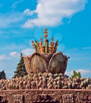 Decorative fountain in VVC, Moscow, Russia, East Europe