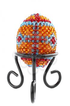 Easter egg from beads on a stand