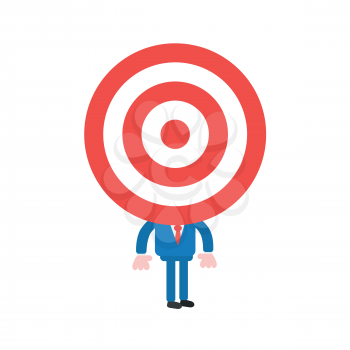 Vector illustration concept of businessman character with bulls eye icon head.