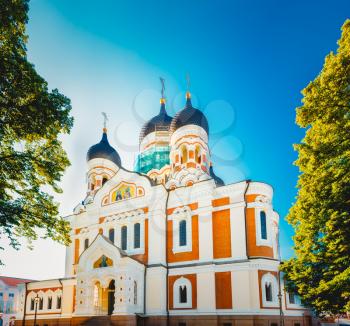 Alexander Nevsky Cathedral, An Orthodox Cathedral Church In The Tallinn Old Town, Estonia.