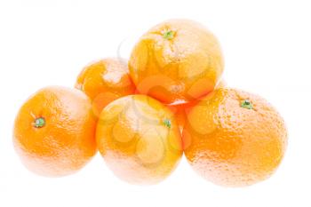 Tasty Sweet Tangerine Orange Mandarin Fruit Isolated On White Background