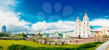 MINSK - JUN 2: The cathedral of Holy Spirit in Minsk - the main Orthodox church of Belarus and symbol of capital June 2, 2014 in Minsk, Belarus.