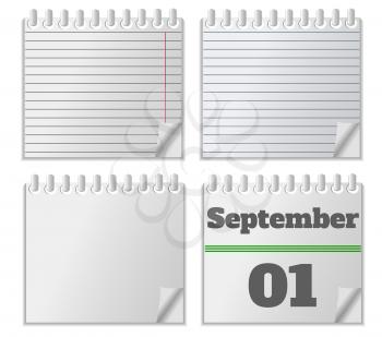 Notebook with calendar