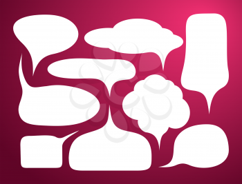 Set of bubble icon on stylish red background paper cartoon design style