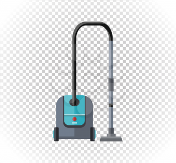 Vacuum cleaner design flat isolated icon. Hoover and cleaning, old vacuum cleaner tool, machine domestic, electrical vacuum equipment  vector illustration