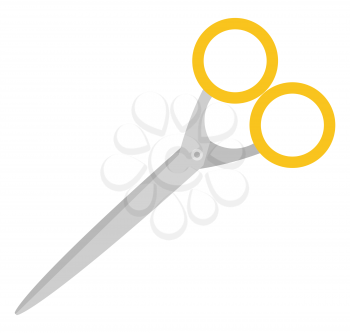 Scissors or cutting tool, school stationery supply vector. Pupils art lesson equipment, cut paper, sharp instrument with handles, schoolbag item, education. Office object