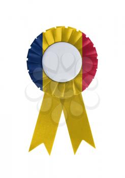 Award ribbon isolated on a white background, Chad
