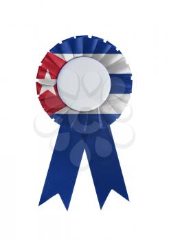 Award ribbon isolated on a white background, Cuba