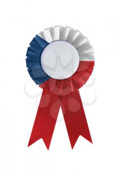 Award ribbon isolated on a white background, Czech Republic