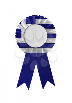 Award ribbon isolated on a white background, Greece