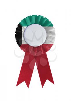 Award ribbon isolated on a white background, Kuwait