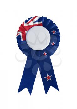 Award ribbon isolated on a white background, New Zealand