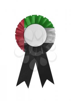 Award ribbon isolated on a white background, United Arab Emirates