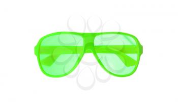 Sunglasses isolated on a white background, green