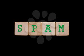 Letters on wooden blocks (spam)