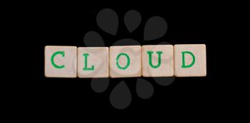 Letters on wooden blocks (cloud)