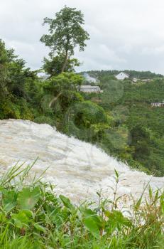 River ending in a waterfall in the south of Vietnam