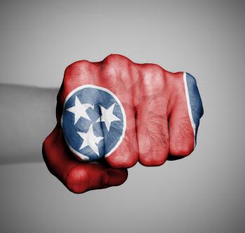 United states, fist with the flag of a state, Tennessee