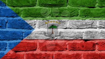 Very old brick wall texture, flag of Equatorial Guinea