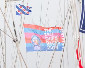 HARLINGEN, HOLLAND - MAY 7th: The flag of the Tall Ships Races 2014 in Harlingen, May 5, 2014 in Harlingen, Holland.
