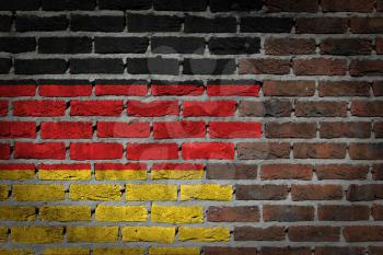 Dark brick wall texture - flag painted on wall - Germany