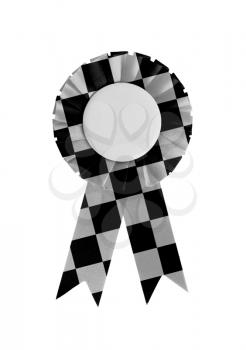 Award ribbon isolated on a white background, finish flag