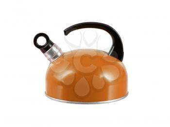 Orange kettle isolated on a white background