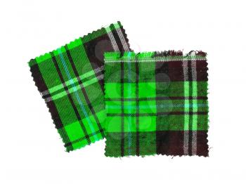 Small piece of the bright scottish checked fabric, green