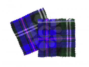 Small piece of the bright scottish checked fabric, blue