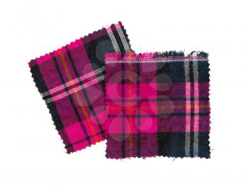Small piece of the bright scottish checked fabric, pink