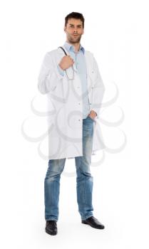 Male doctor, concept of healthcare and medicine - Isolated on white