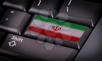 Flag on button keyboard, flag of Iran