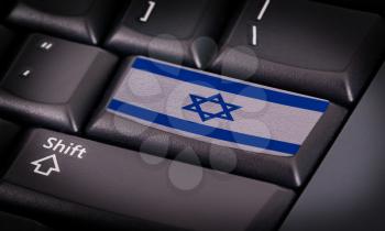 Flag on button keyboard, flag of Israel