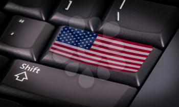Flag on button keyboard, flag of the United States