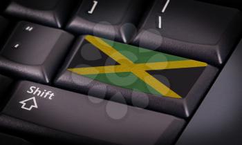 Flag on button keyboard, flag of Jamaica