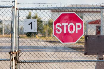 Old stop sign on an abandoned USAF air base in Iceland