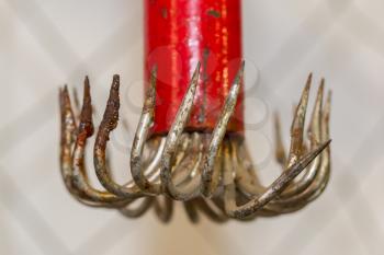 Old rusted fishing hook used for sharks - Close-up