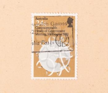 AUSTRALIA - CIRCA 1981: A stamp printed in Australia shows an image of the world, circa 1981