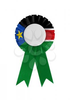 Award ribbon isolated on a white background, South Sudan