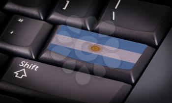 Flag on button keyboard, flag of Argentina
