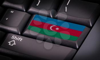 Flag on button keyboard, flag of Azerbaijan