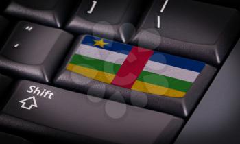 Flag on button keyboard, flag of Central African Republic