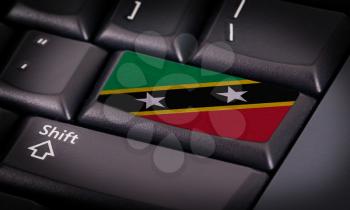 Flag on button keyboard, flag of Saint Kitts and Nevis