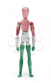 Wood figure mannequin with flag bodypaint on white background - Hungary