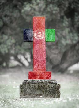 Old weathered gravestone in the cemetery - Afghanistan