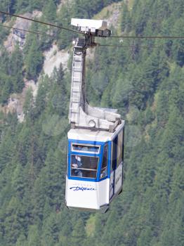 Grande Dixence, Switzerland - 20 july, 2015: Skilift at the Grande Dixence. It's the highest gravity dam in the world, 20 july, 2015, Grande Dixence