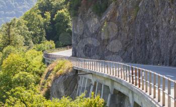Mountain road, Switzerland, road next to steep mountain