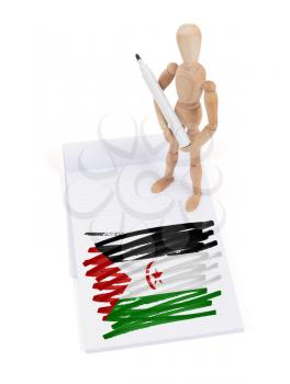 Wooden mannequin made a drawing of a flag - Western Sahara